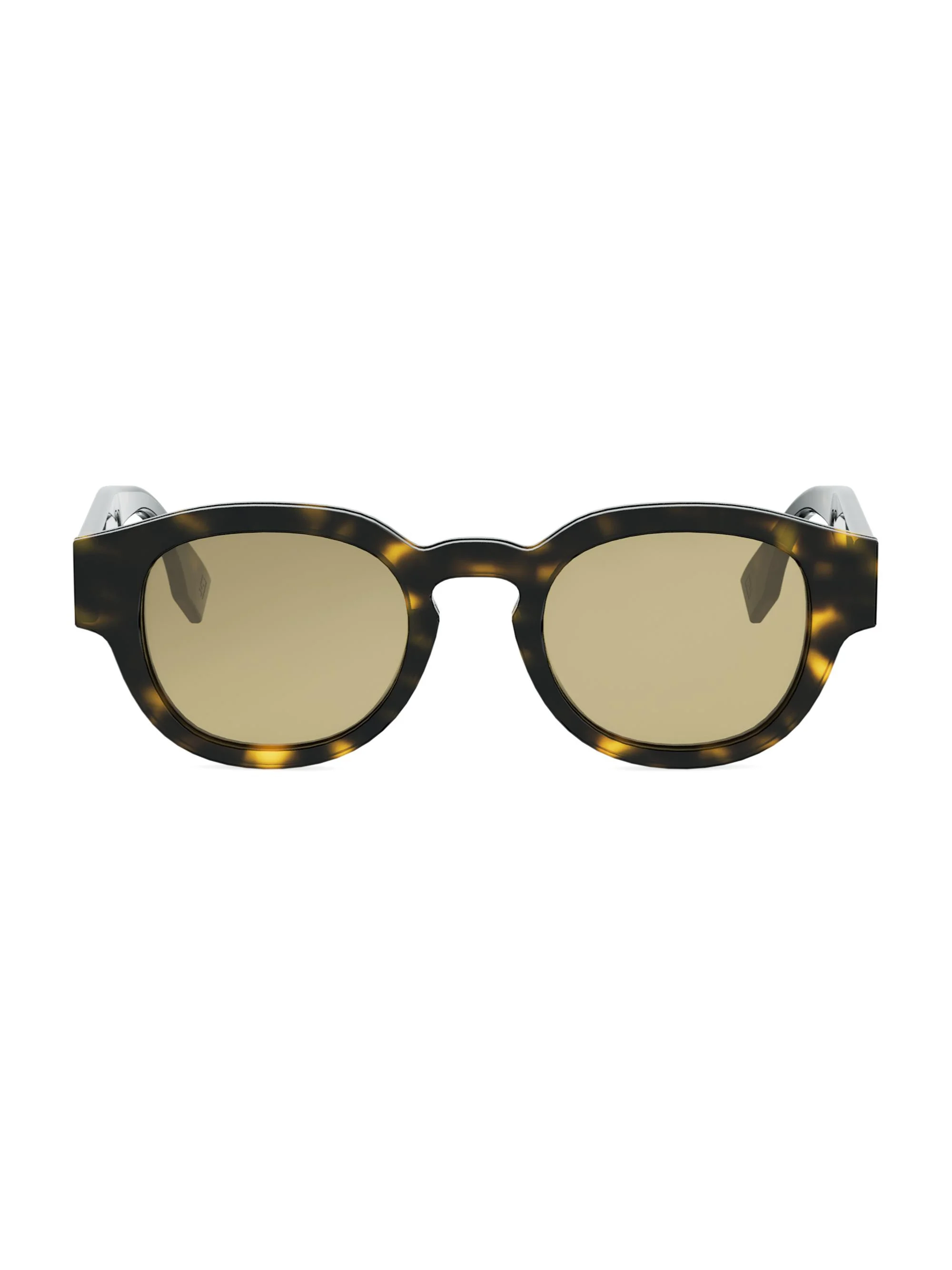Men Signature 48MM Round Sunglasses - Dark Havana Brown - 1