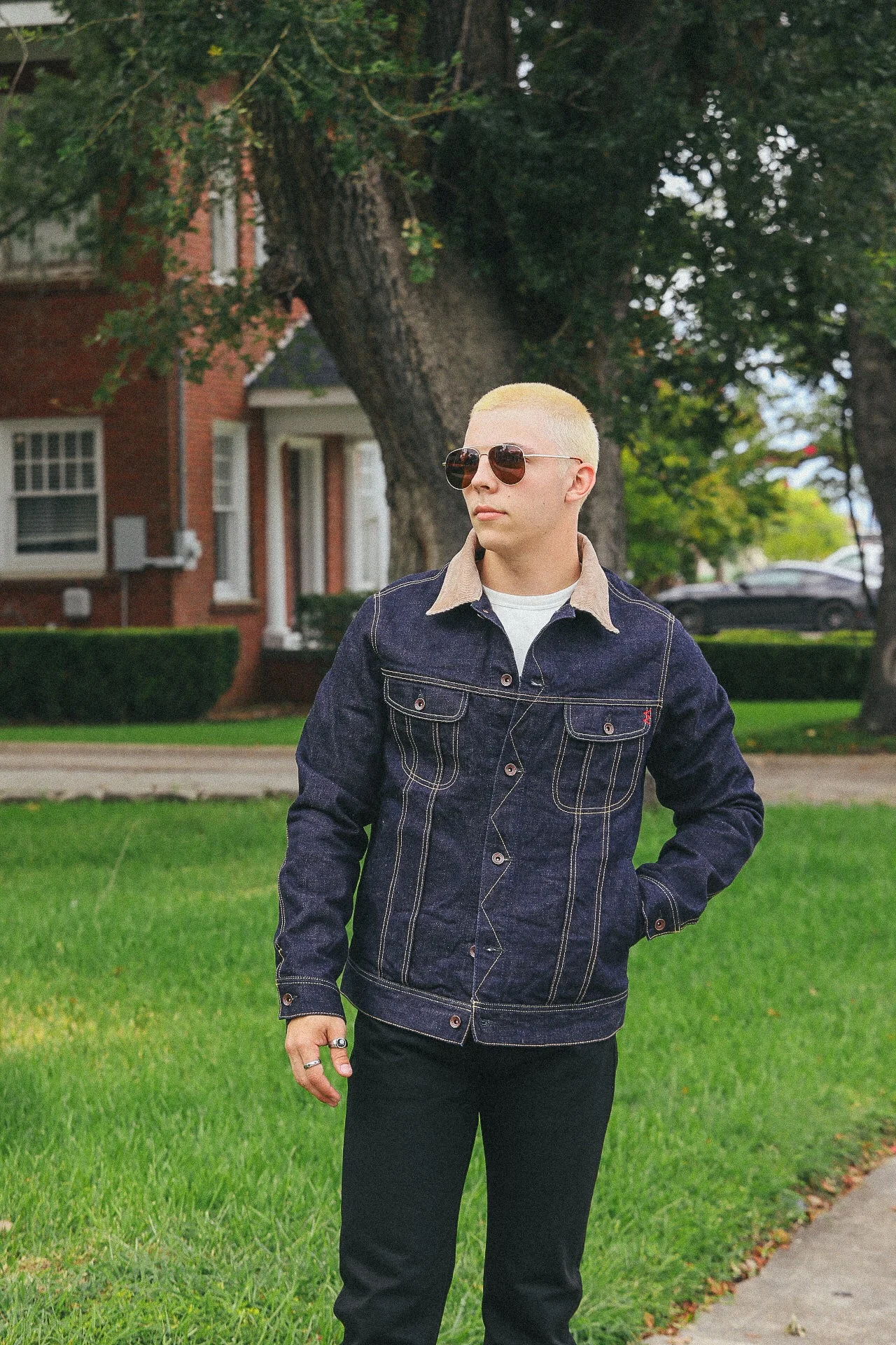 18OZ SELVEDGE DENIM STORM RIDER JACKET - INDIGO IH-101J-SR - 1