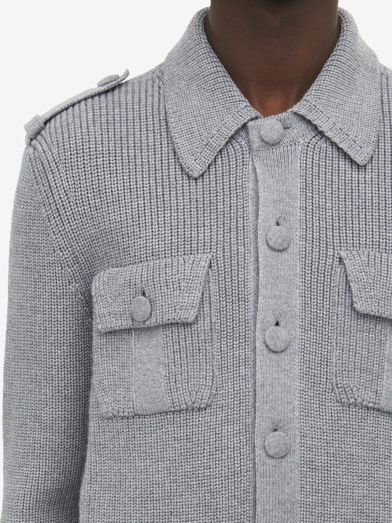 Half Cardigan Stitch Military Jacket 6