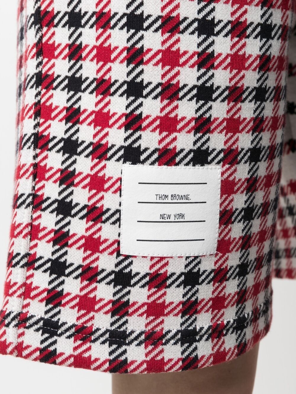 check-pattern logo-patch shorts - 5