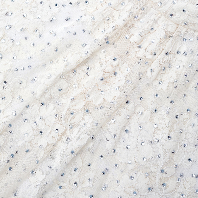 White Rhinestone Lace Top 5