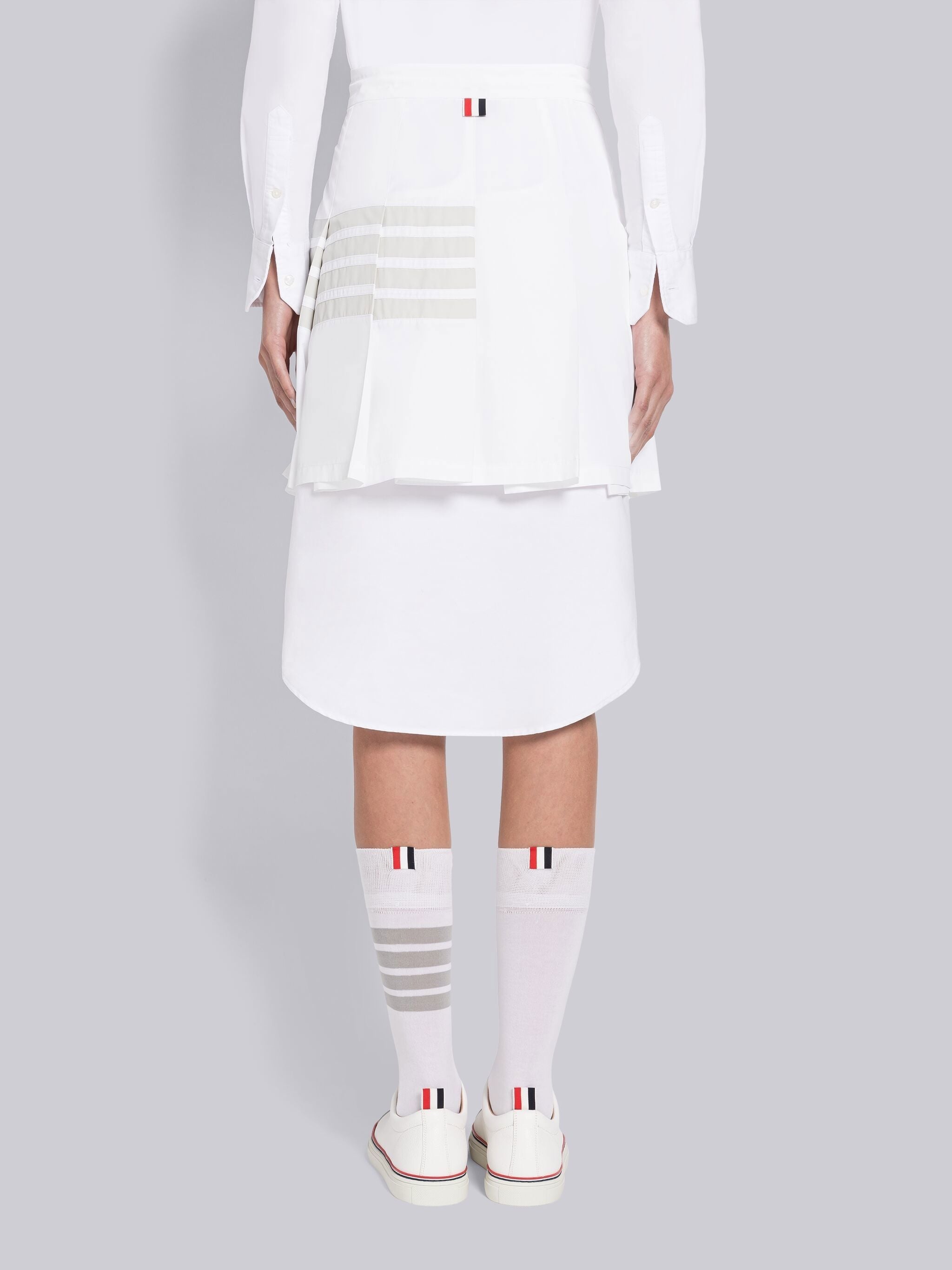 White Flyweight Tech 4-Bar Pleated Mini Skirt - 6