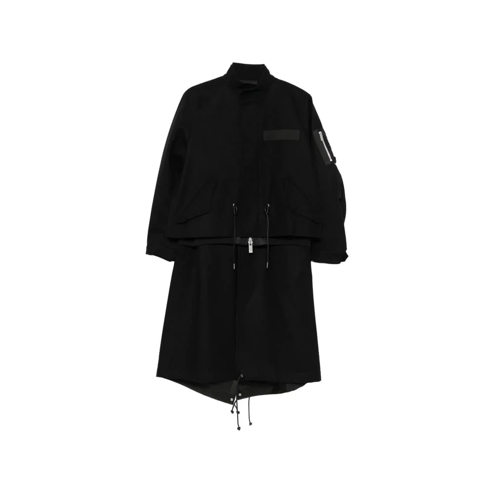 Sacai Black Coats - Military Coats Women - 1