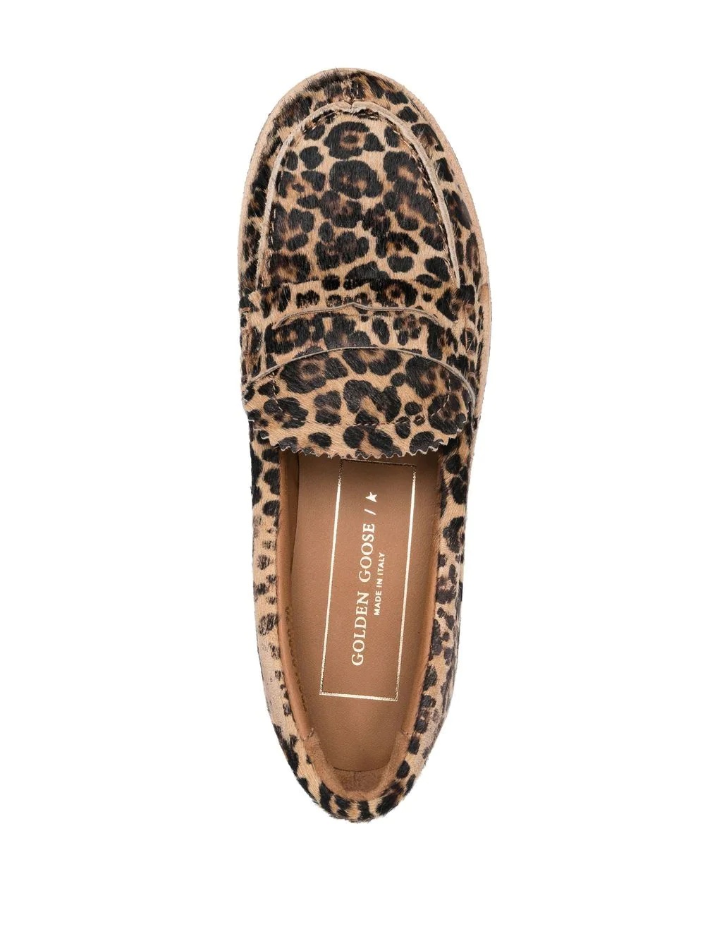 leopard-print round-toe loafers - 4