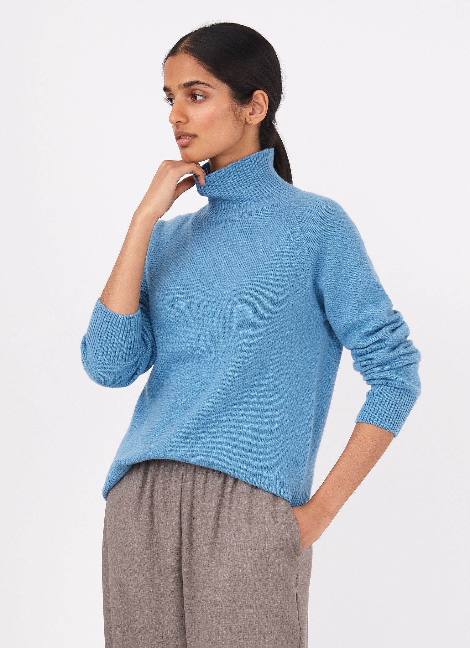 Lambswool Funnel neck jumper - 1