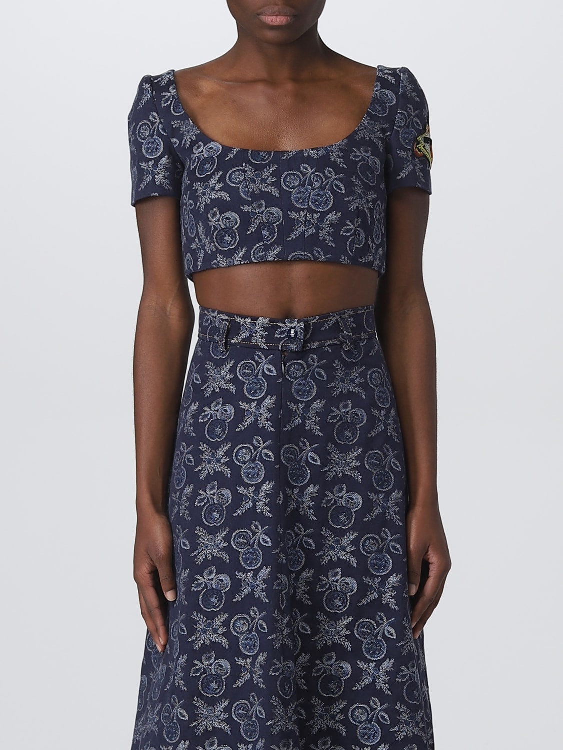 Etro top in jacquard denim - 1