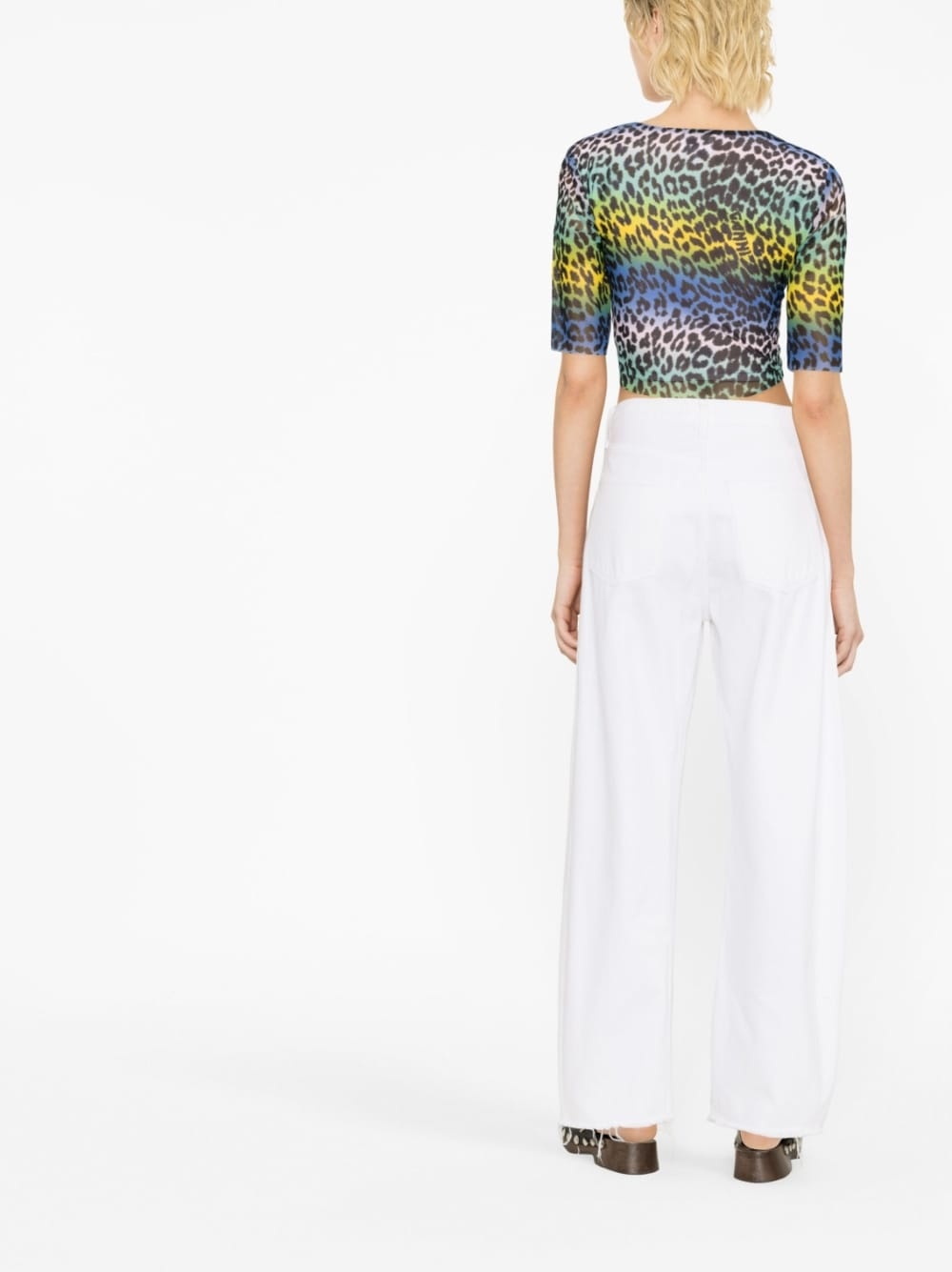 leopard-print crop T-shirt - 3