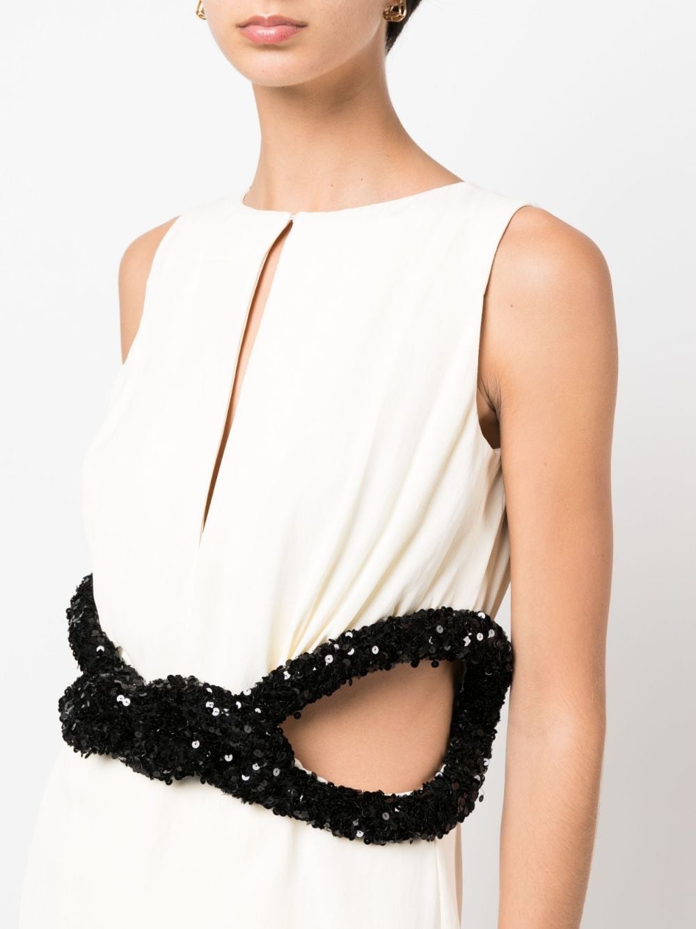 sequin-embellished A-line gown - 5