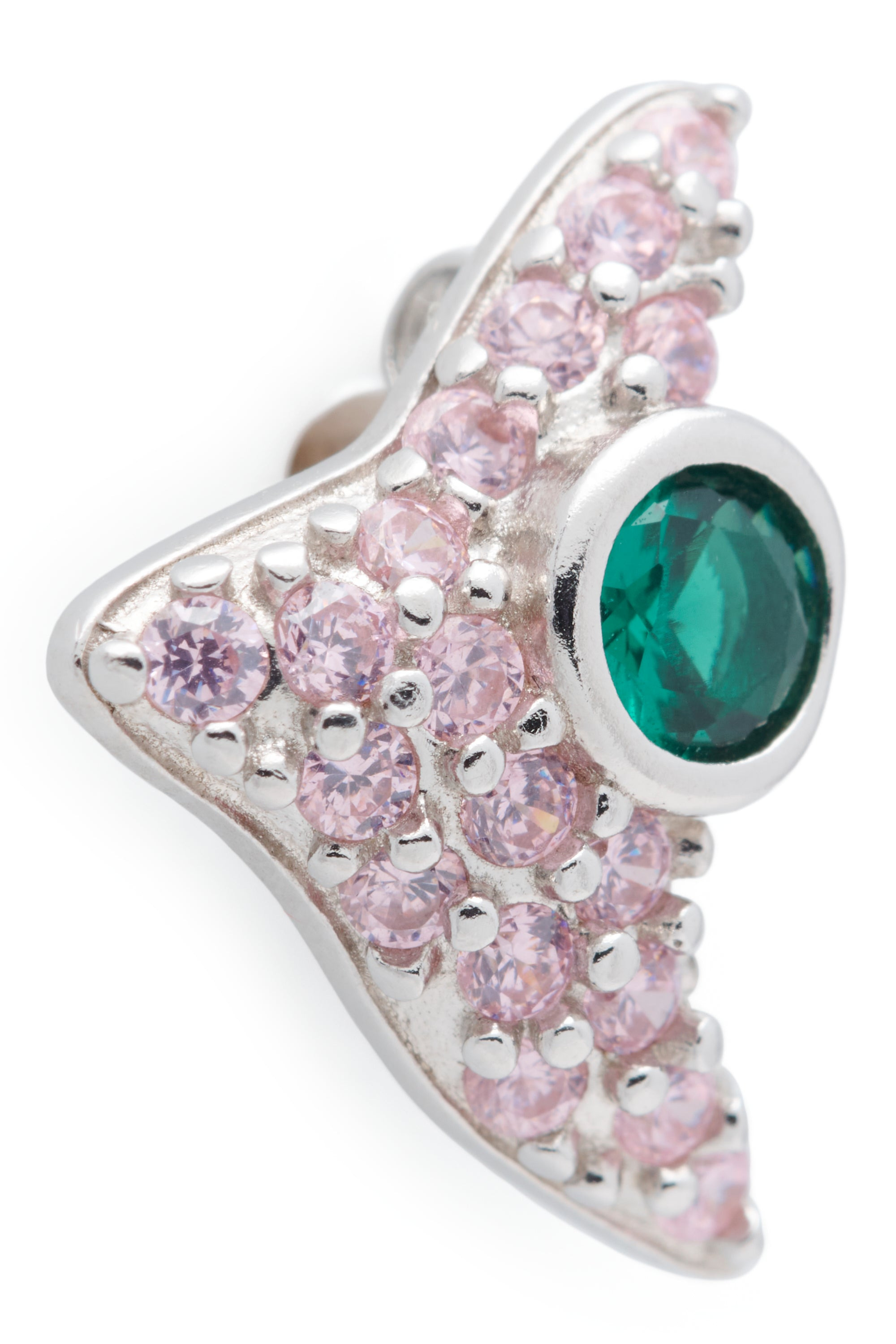 LIGHT PINK EMERALD TRIGON STUDS - 3