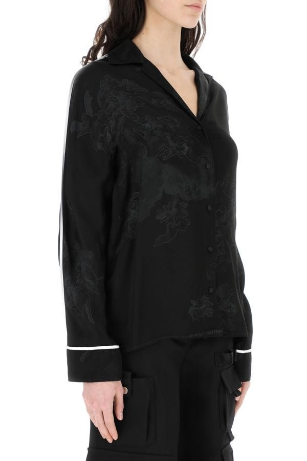 Off White Woman Embroidered Satin Shirt - 3