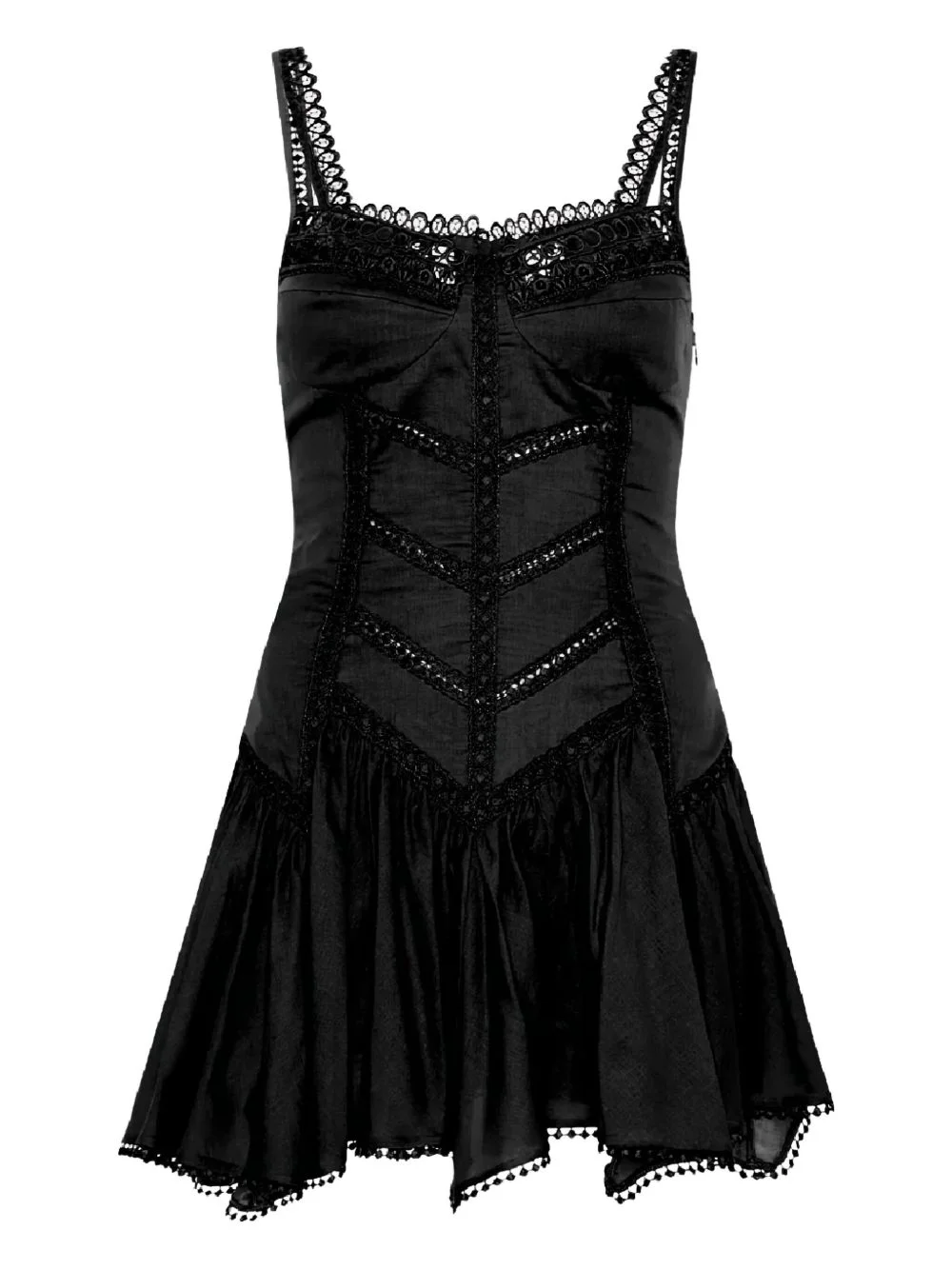 Lira heart-neckline ruffled mini dress - 1