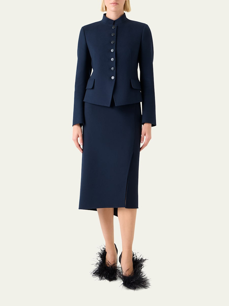 AKRIS Deva Wool Flannel Double-Face Jacket outlook