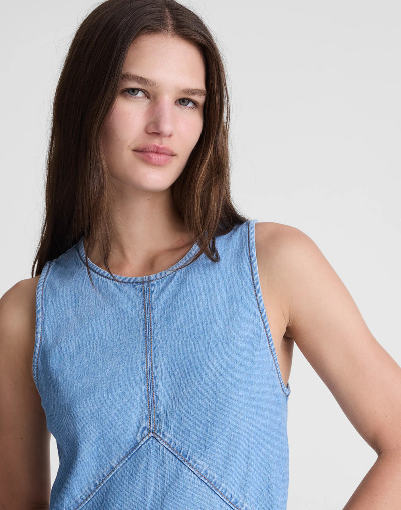 Airy Denim Seamed Maxi Dress 6