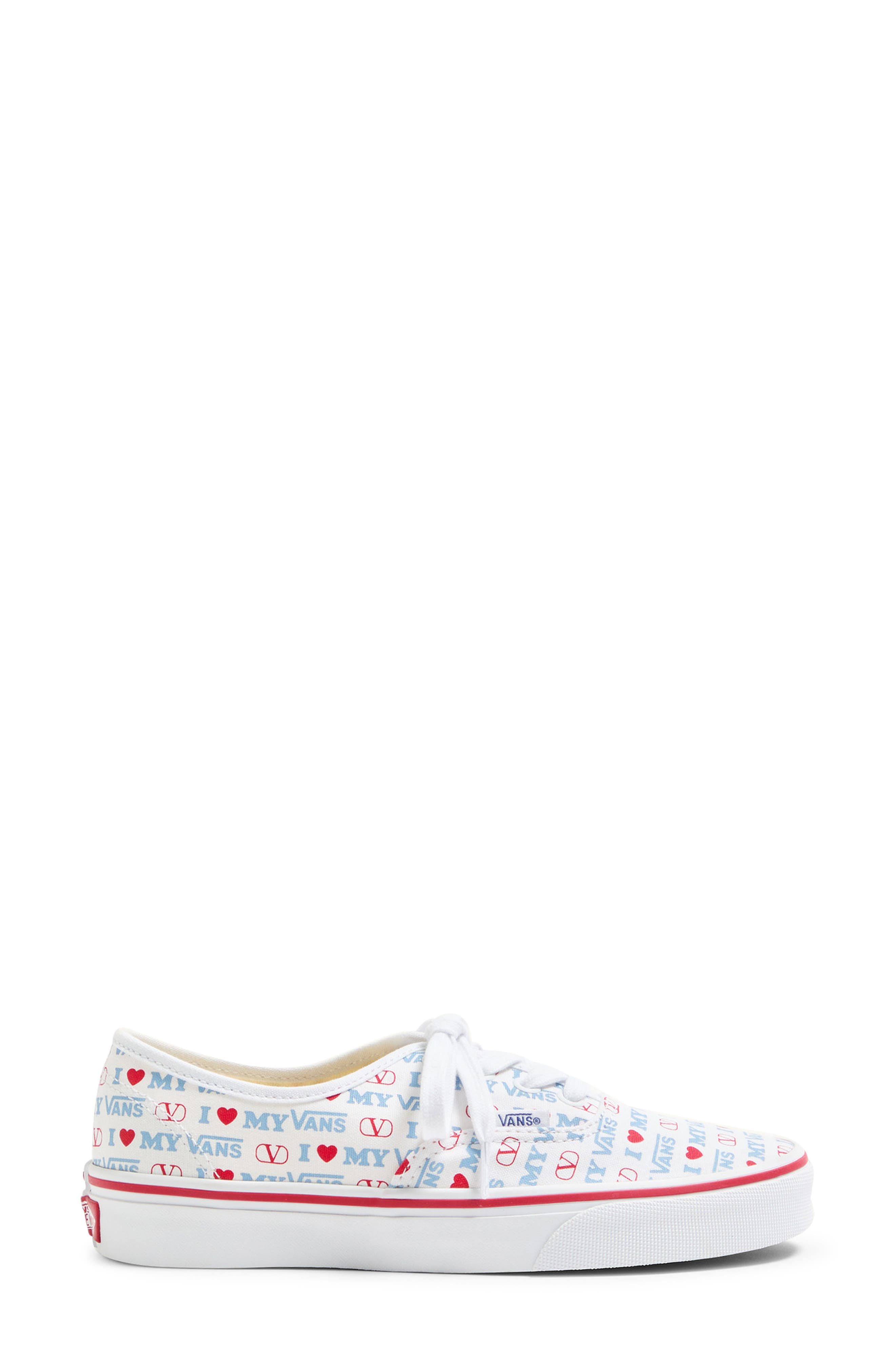 Valentino x Vans Authentic Low Top Sneaker in Bianco/Rouge/Atlantique at Nordstrom - 3