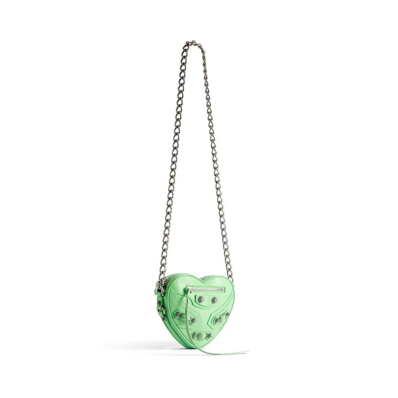 BALENCIAGA Women's Le Cagole Heart Mini Bag  in Light Green outlook