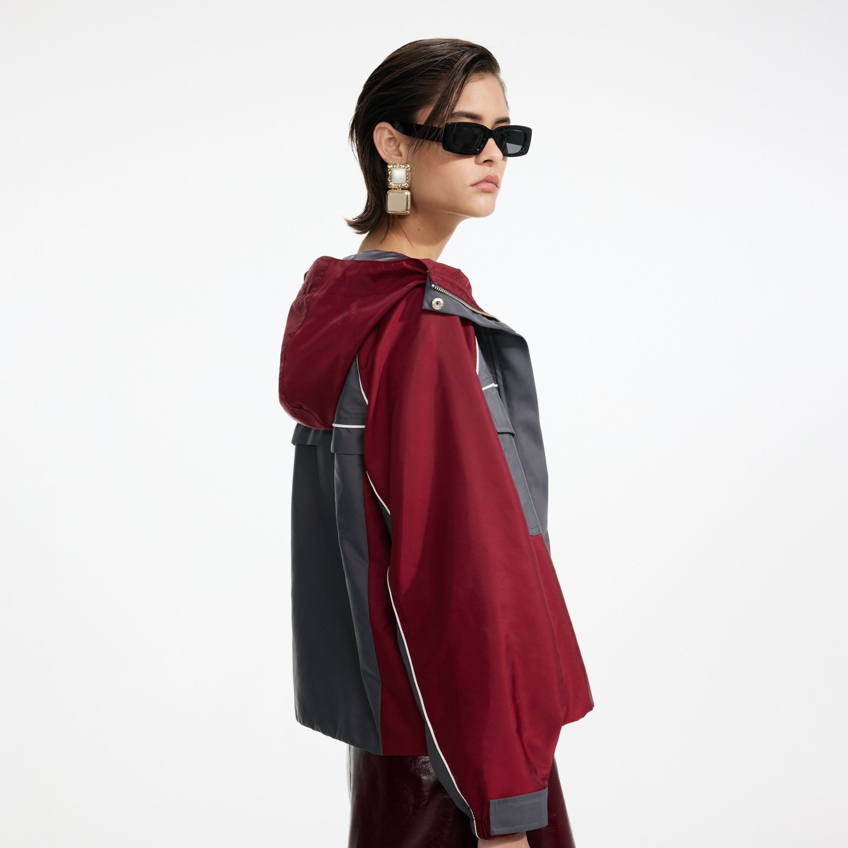Dark Grey Nylon Windbreaker - 5