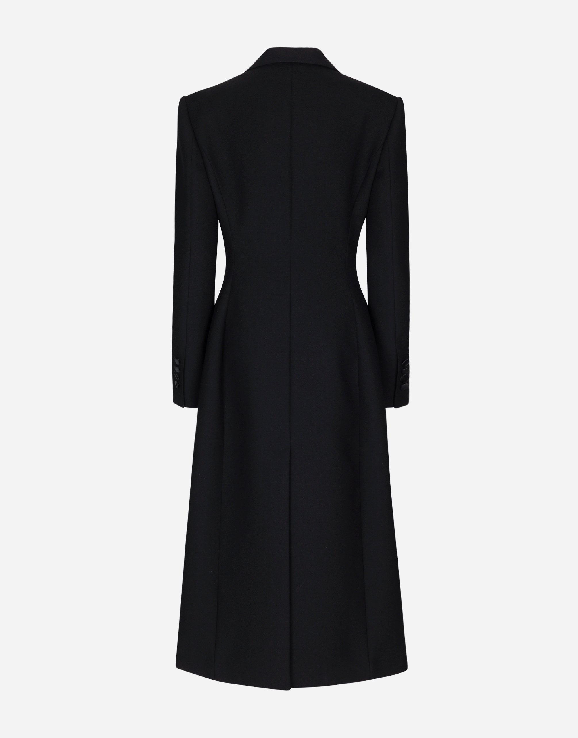 Long single-breasted wool cady coat - 2