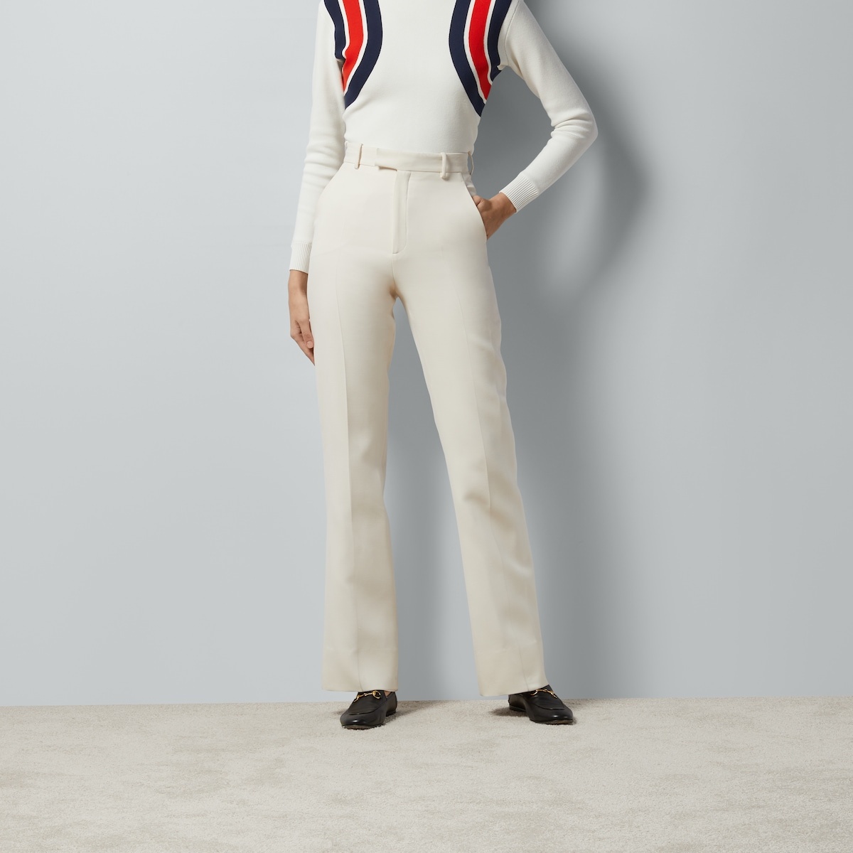 Wool silk crêpe pants - 5