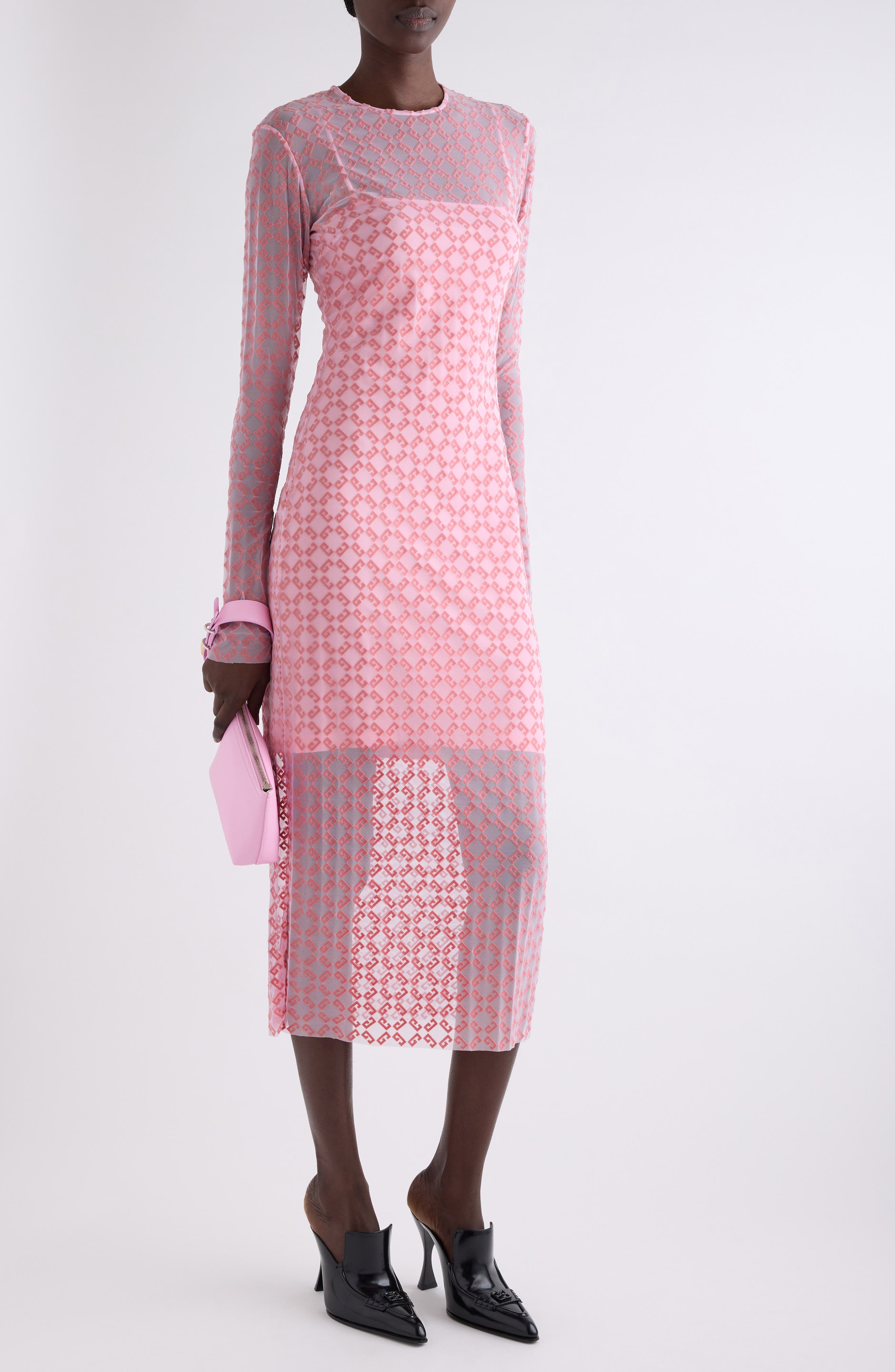 Givenchy Monogram 72 Flocked Tulle Dress in Skin Rose at Nordstrom - 2