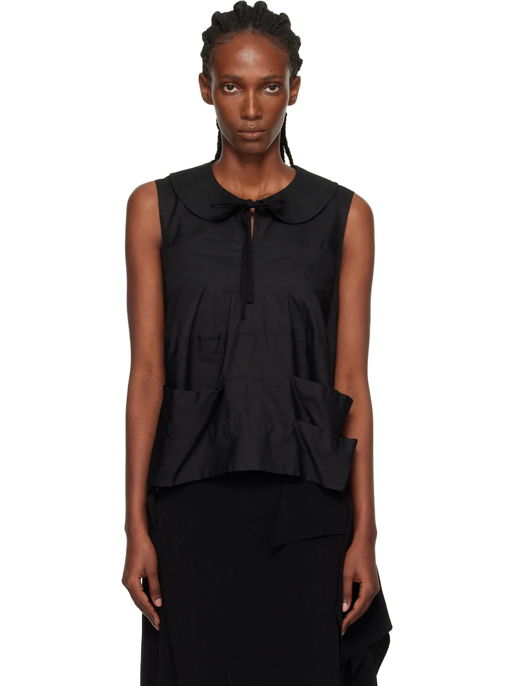 Black Cotton Broad Top - 1