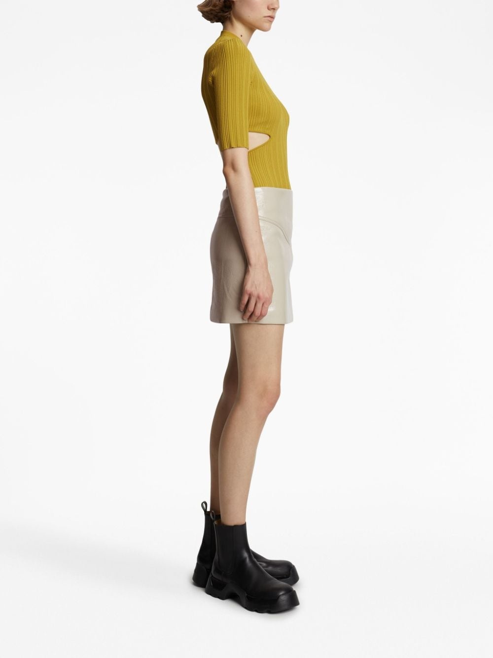 vinyl mini skirt - 3