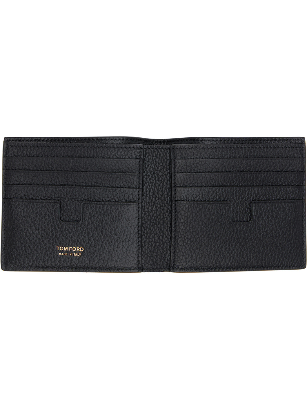 Black Grain Leather Classic Bifold Wallet - 3