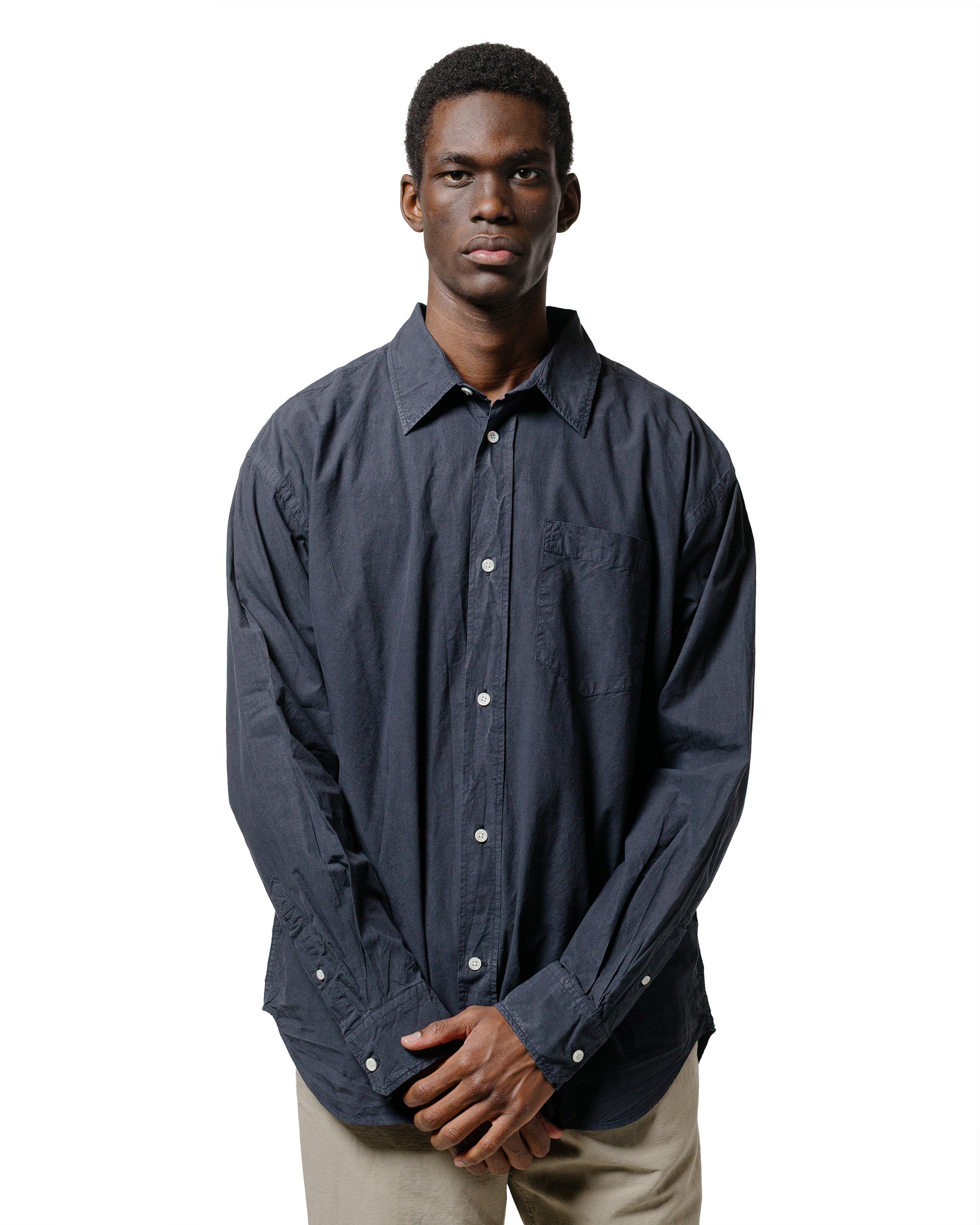 Mo Cotton Tencel Shirt Dark Navy - 2