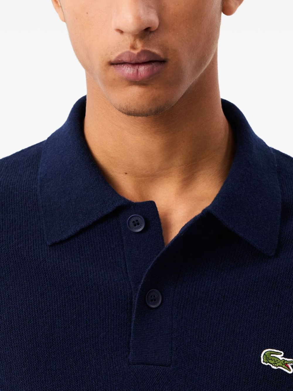 LONG SLEEVE WOOL POLO SHIRT - 2