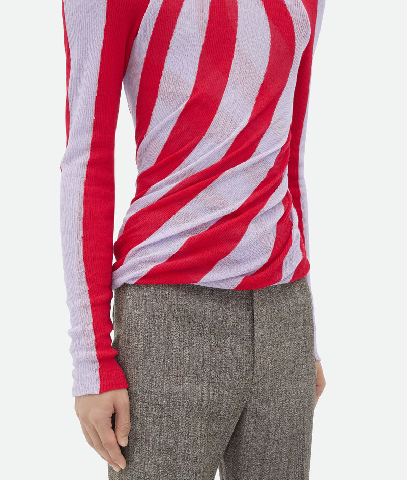 Light Cotton Twisted Stripe Turtleneck 6