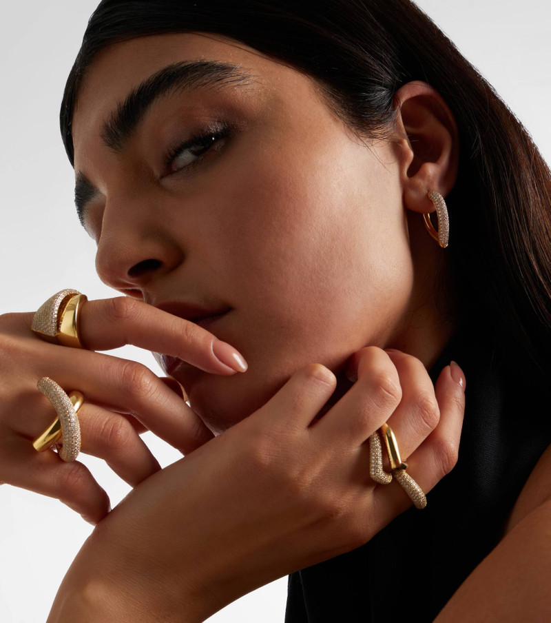 ENGELBERT Drop Link Medium 18kt gold earrings with diamonds outlook