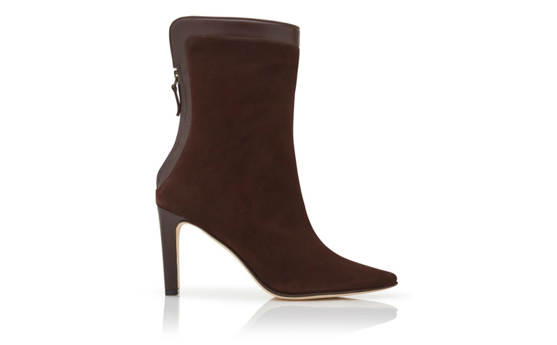 Dark Brown Suede Ankle Boots 1