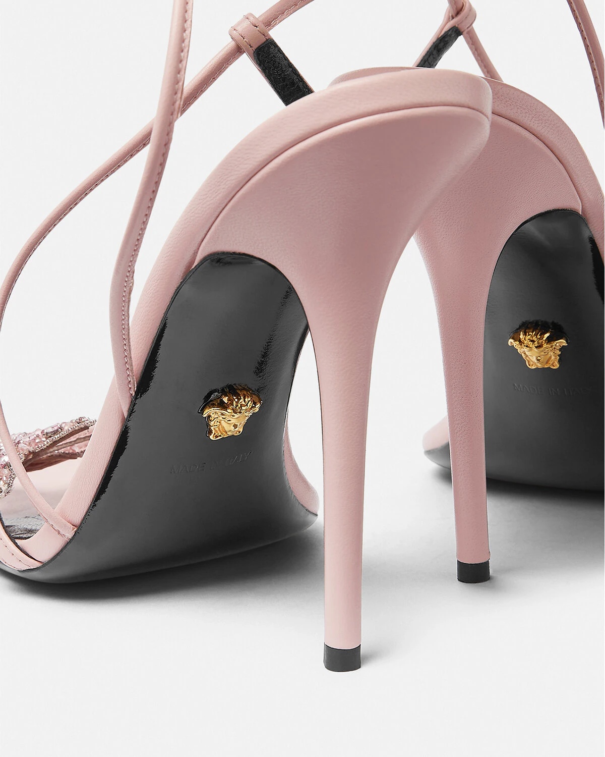 Crystal Butterflies Satin Sandals - 4