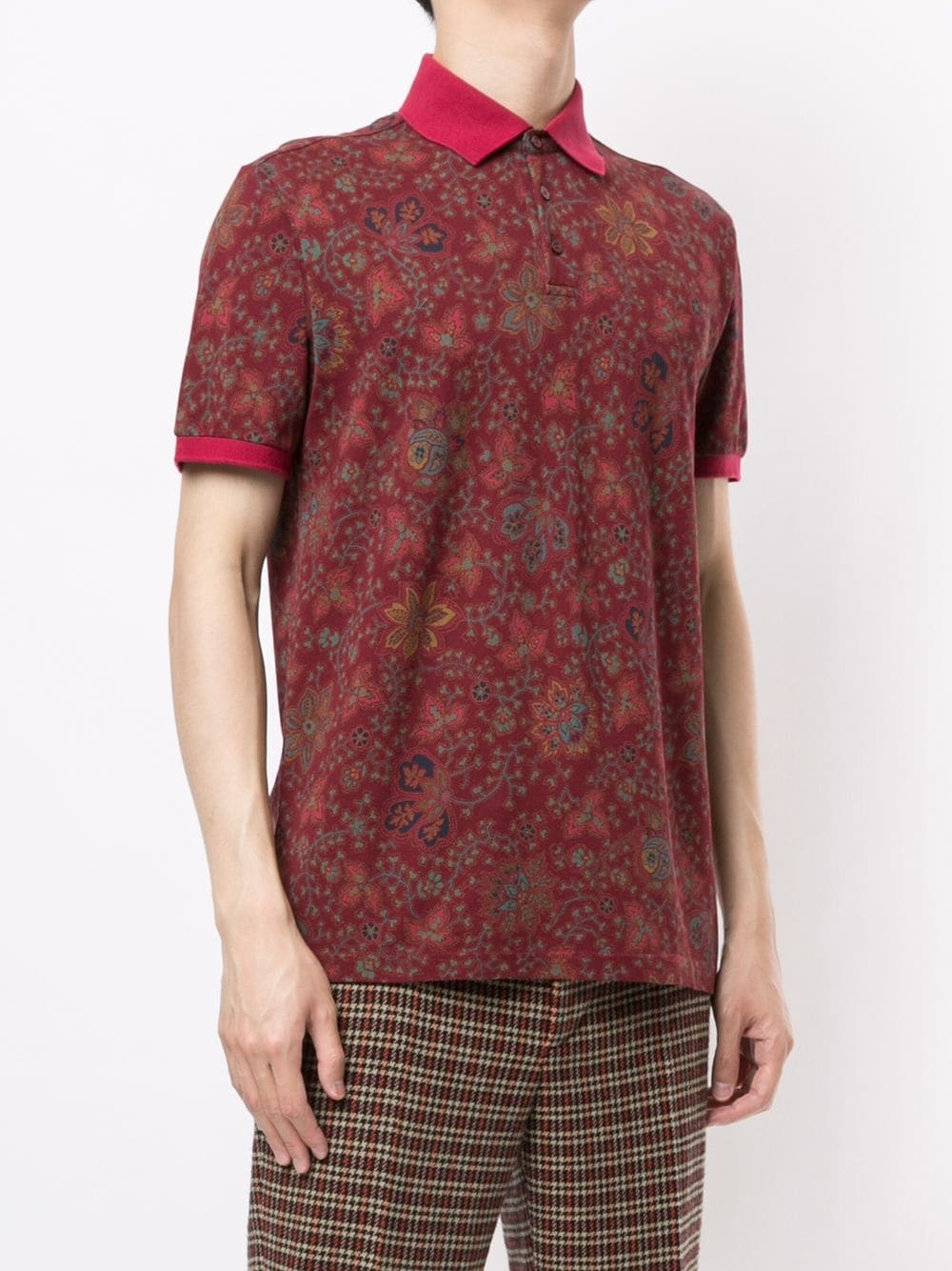 floral-print cotton polo - 3