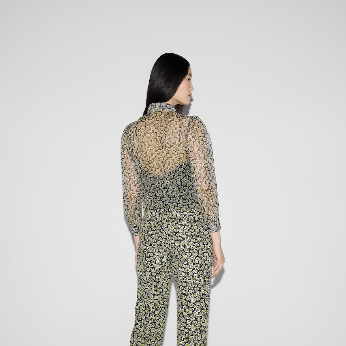 Printed silk chiffon shirt - 4