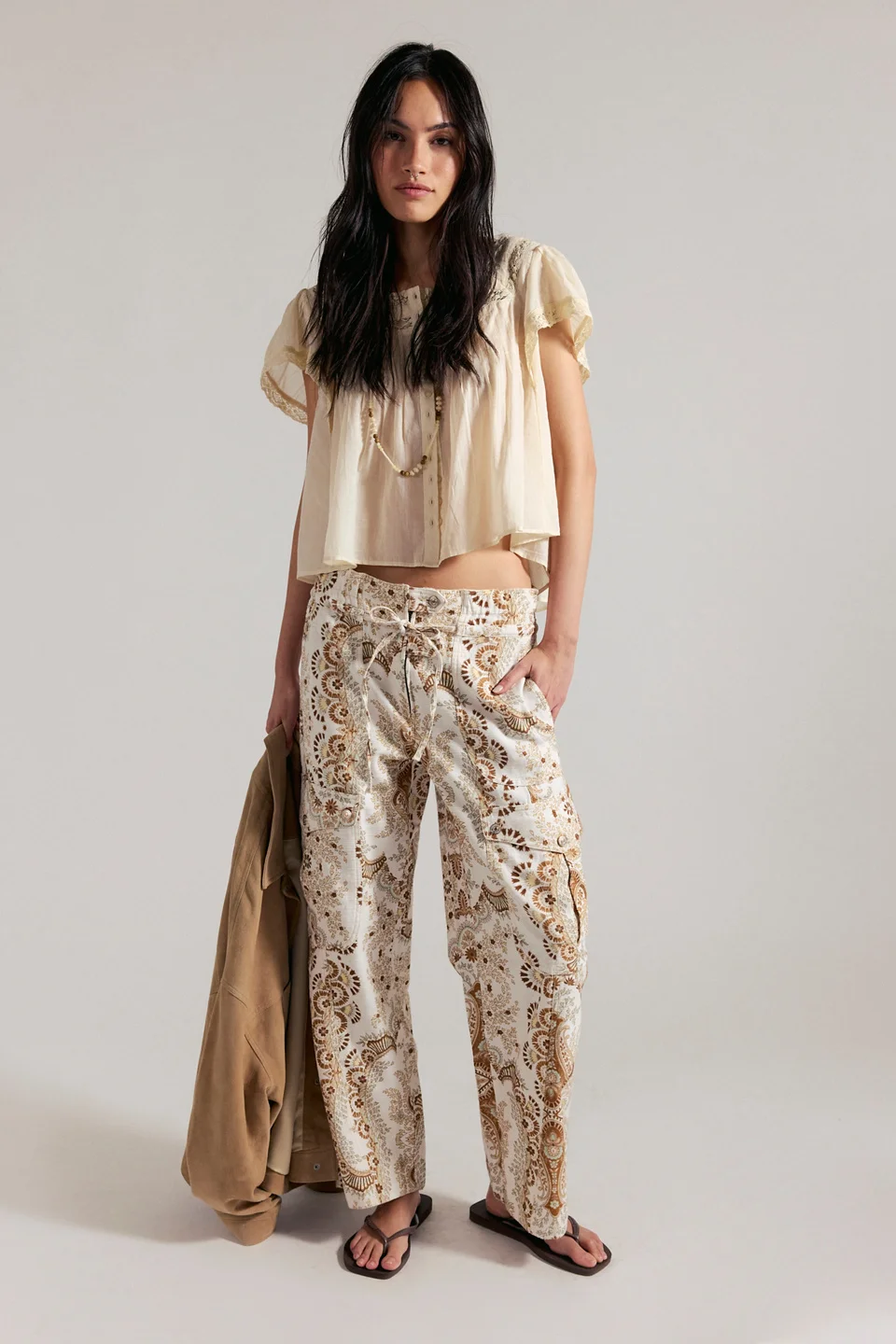 We The Free Park Ave Printed Pull-On Cargo Pants - 1