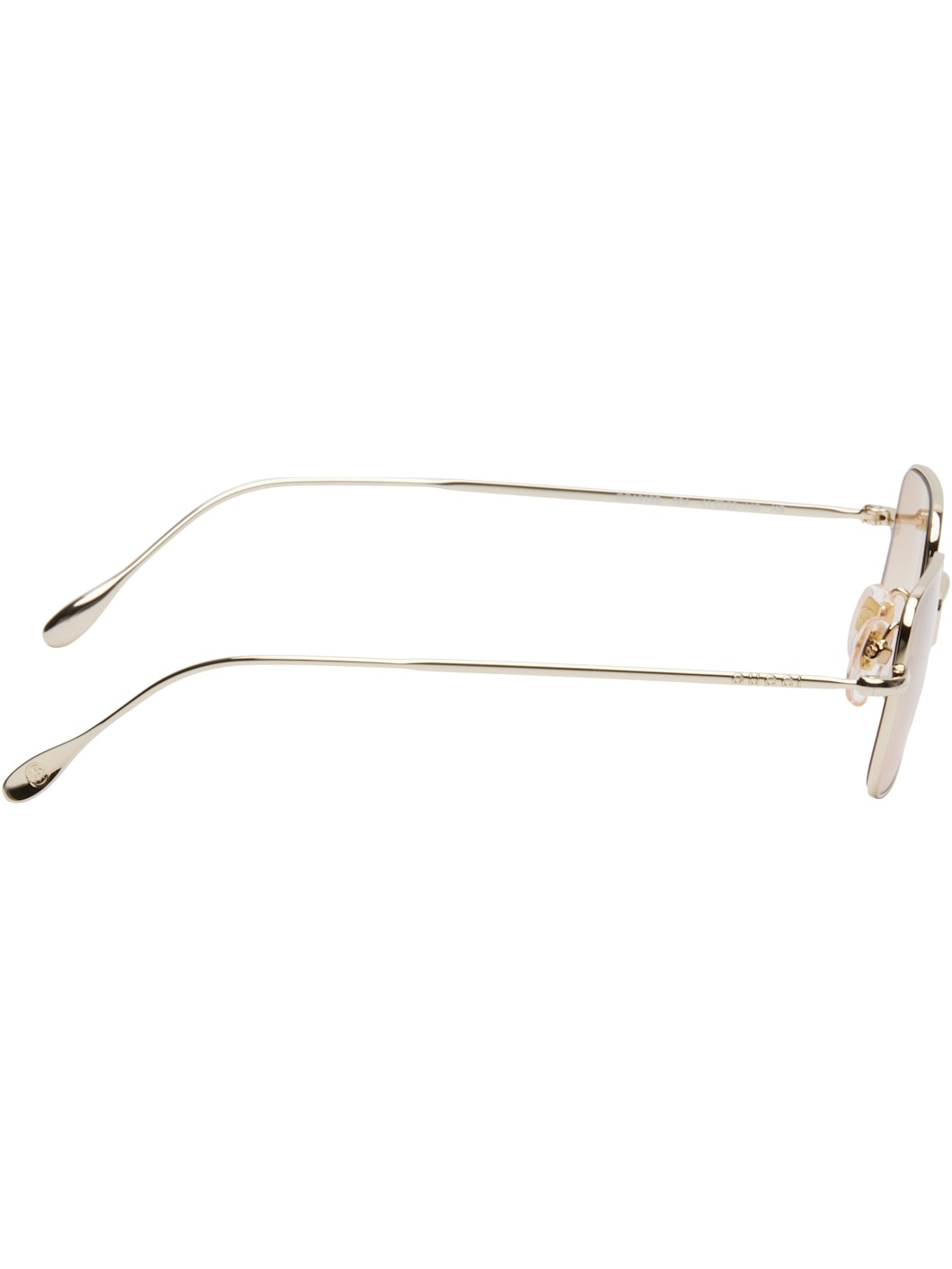 Gold Light Banana Squared Metal Sunglasses - 2