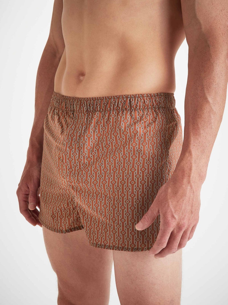 Men's Modern Fit Boxers Cotton Batiste Red Rope Print - 3