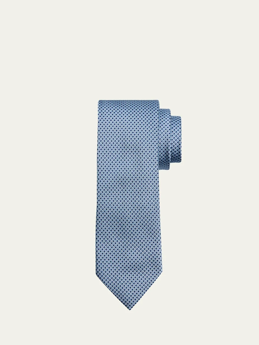 Men's Micro-Woven Silk Jacquard Tie - 1