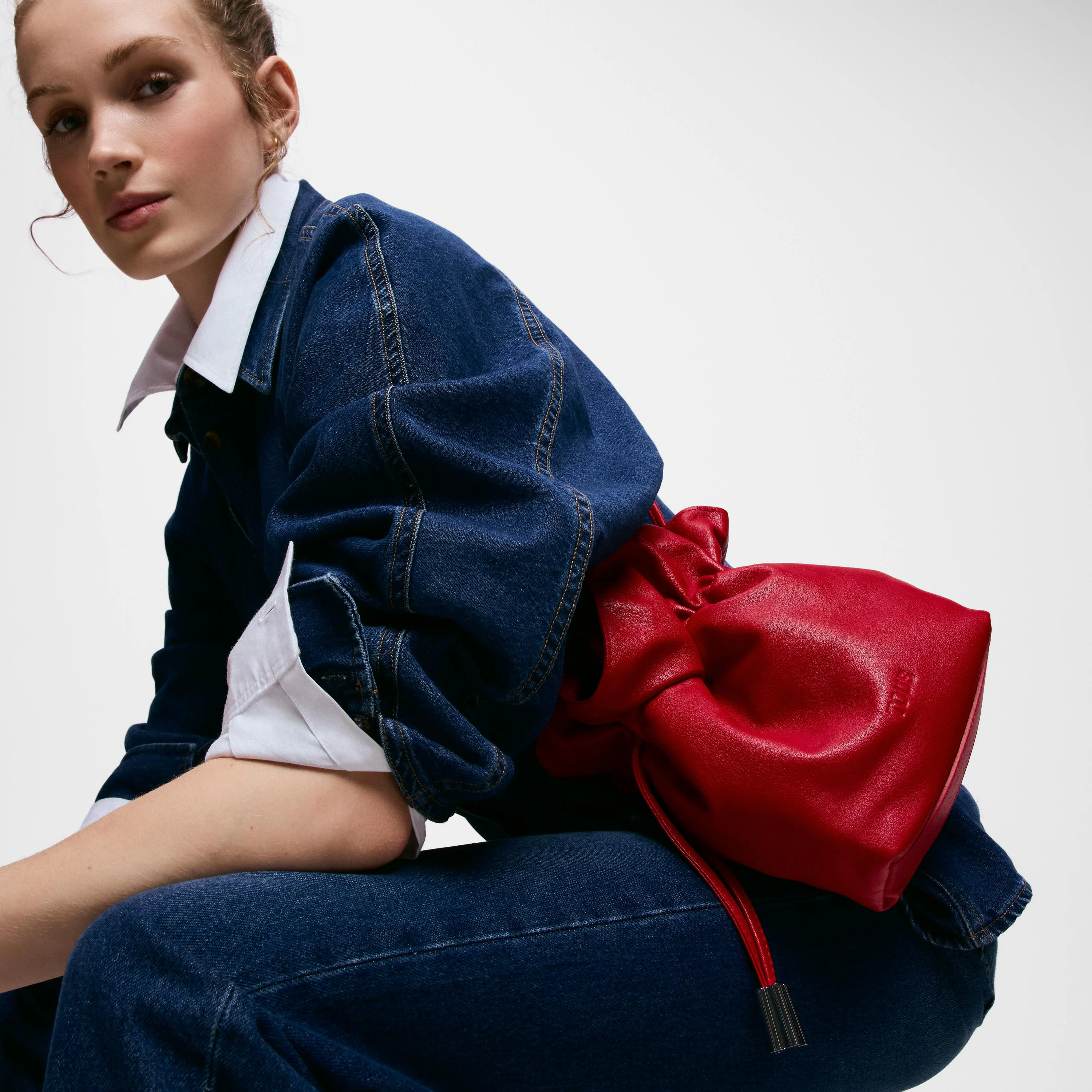Small red leather Bucket bag TOUS Heritage - 1