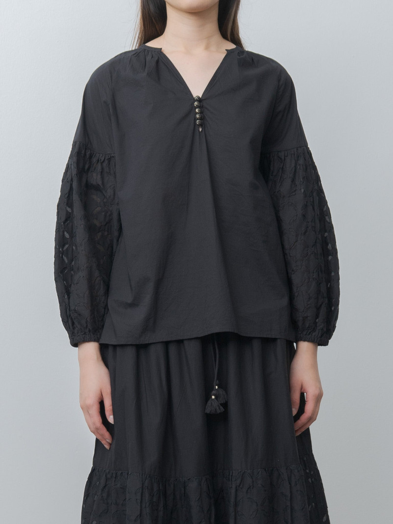 ICHI Antiquités India Reverse Appliqué Shirt - Black outlook