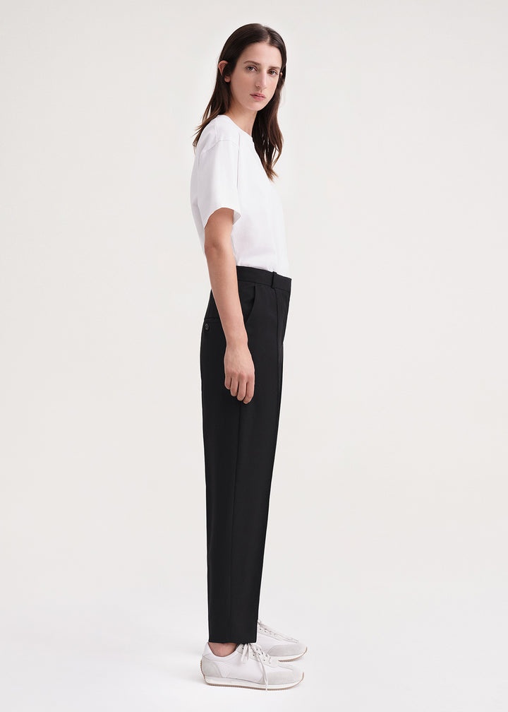 Sewn pleat wool trousers - 4