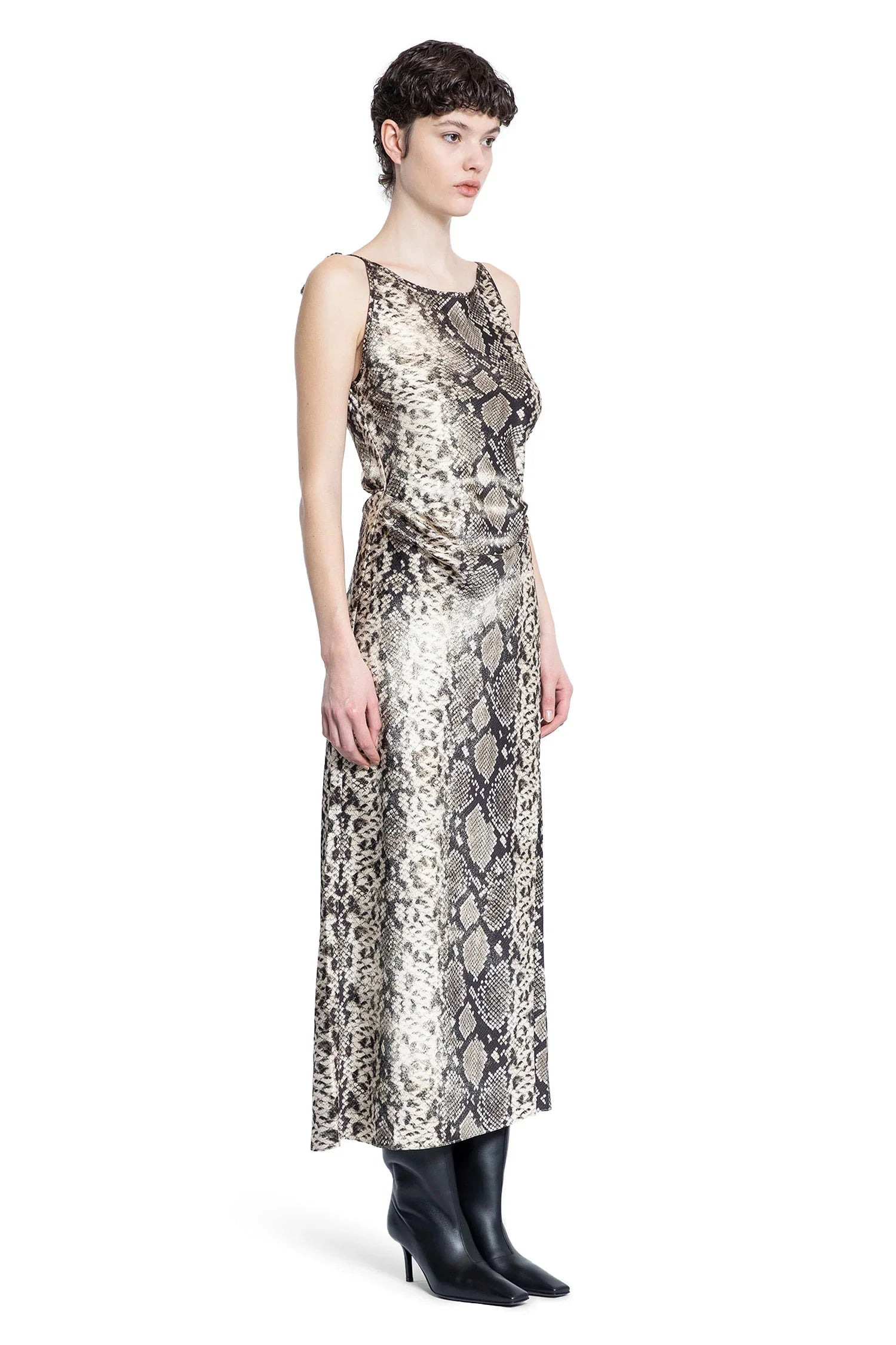Fluid-Satin-Python-Print-Dress - 2