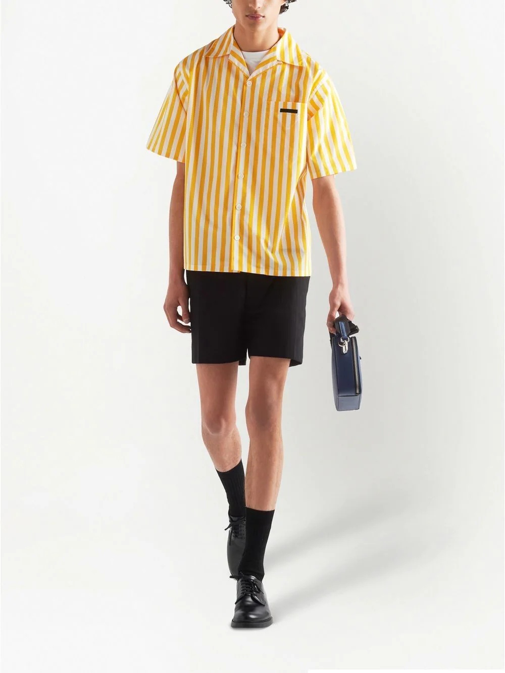 striped short-sleeved shirt - 2