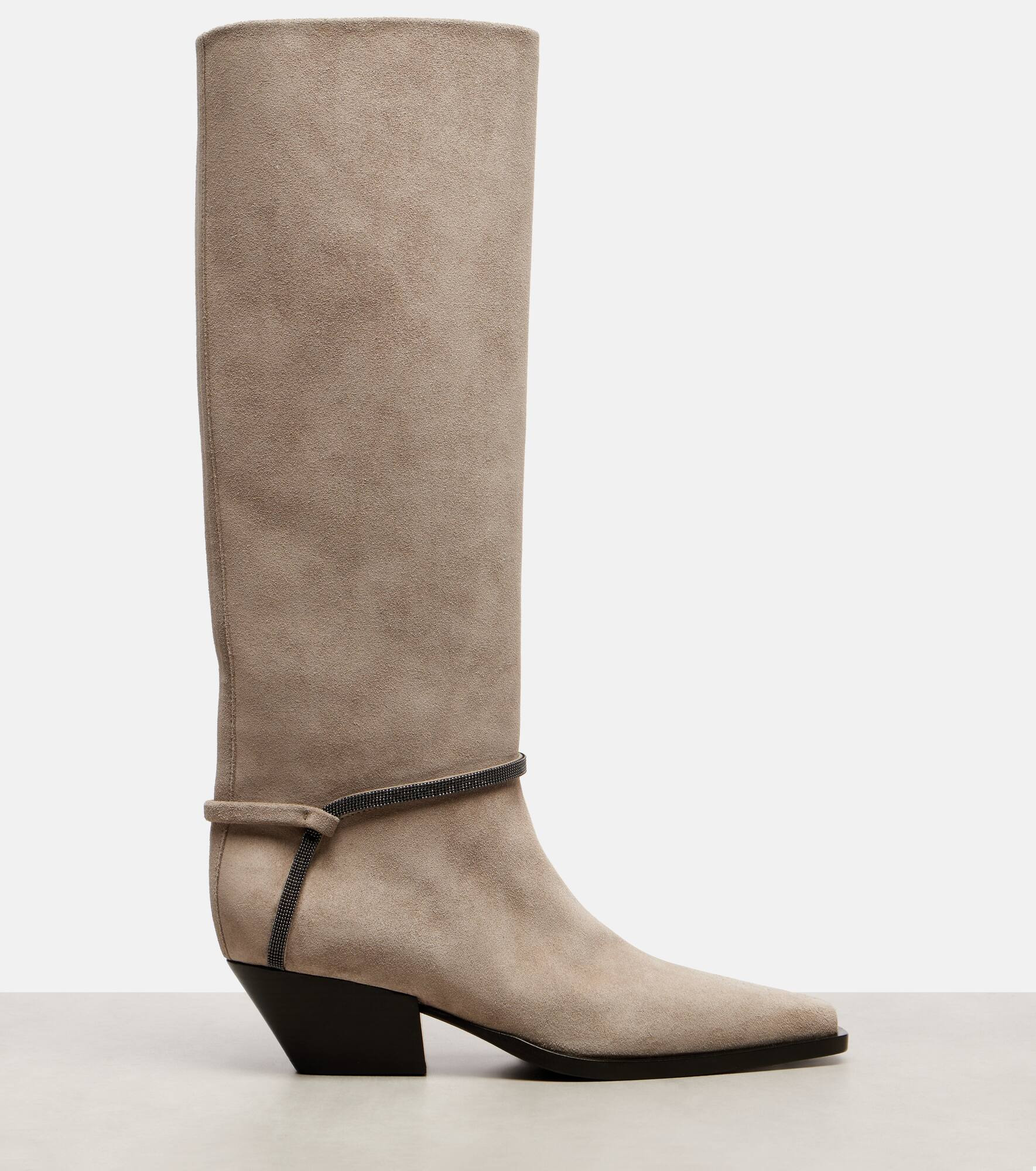 Monili suede knee-high boots - 4