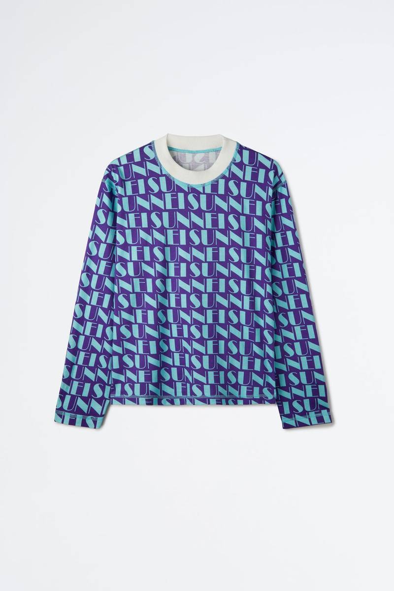 REVERSIBLE AZURE & PURPLE LOGO LONG-SLEEVED T-SHIRT 1