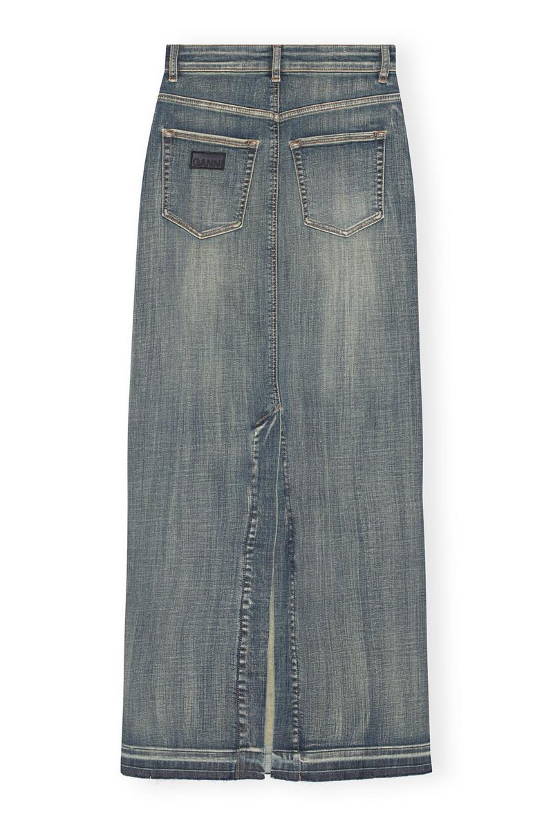 GANNI TINT EDGE DENIM MAXI SKIRT outlook