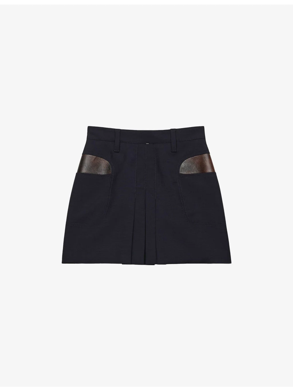 Pleated Kid Mohair Mini Skirt - 1