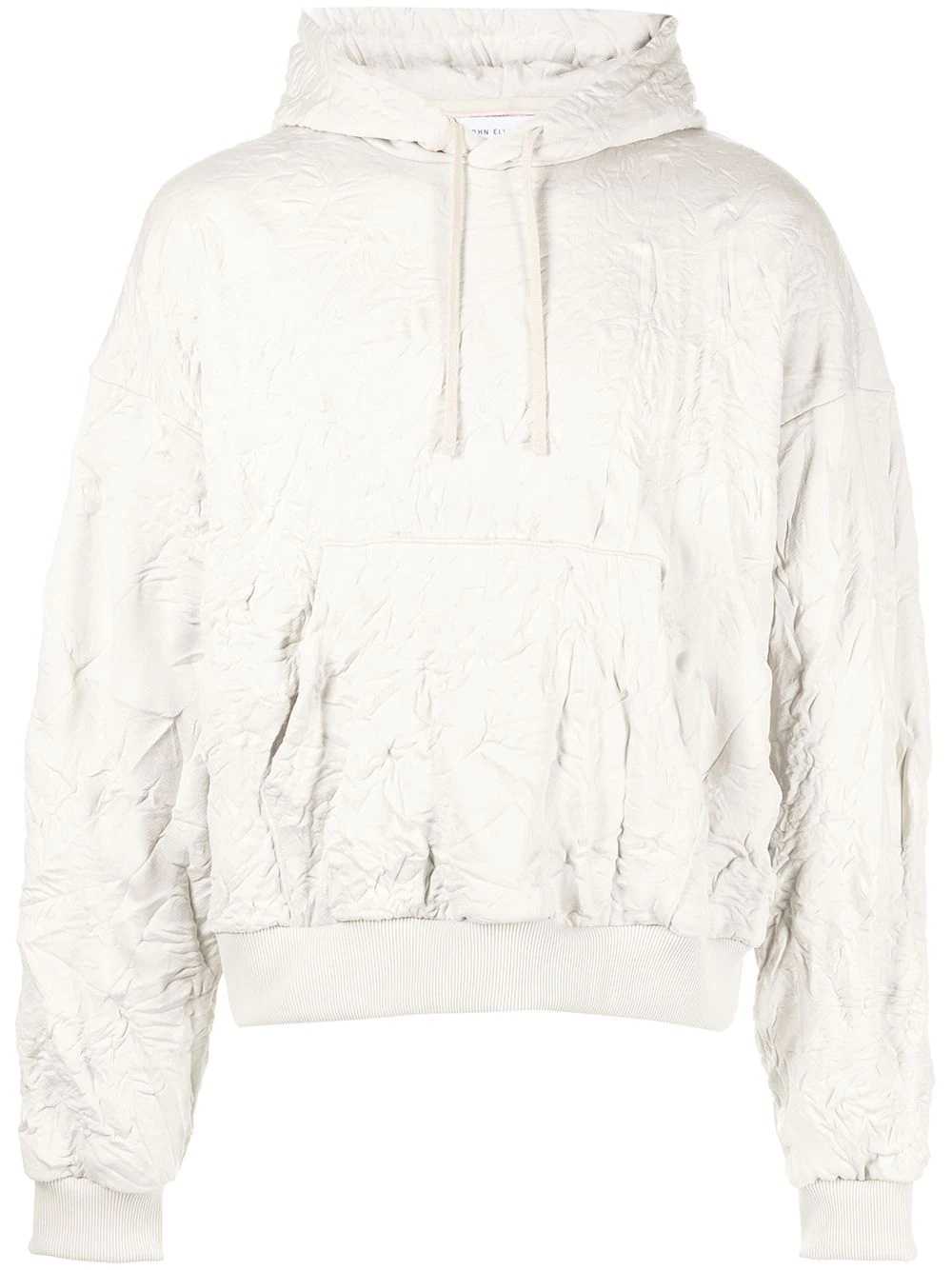 crinkled-effect terry hoodie - 1