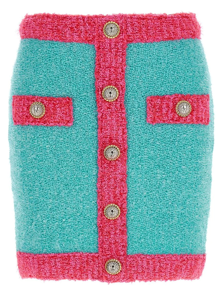 Balmain 'Leone' Button Two-Tone Skirt - 1