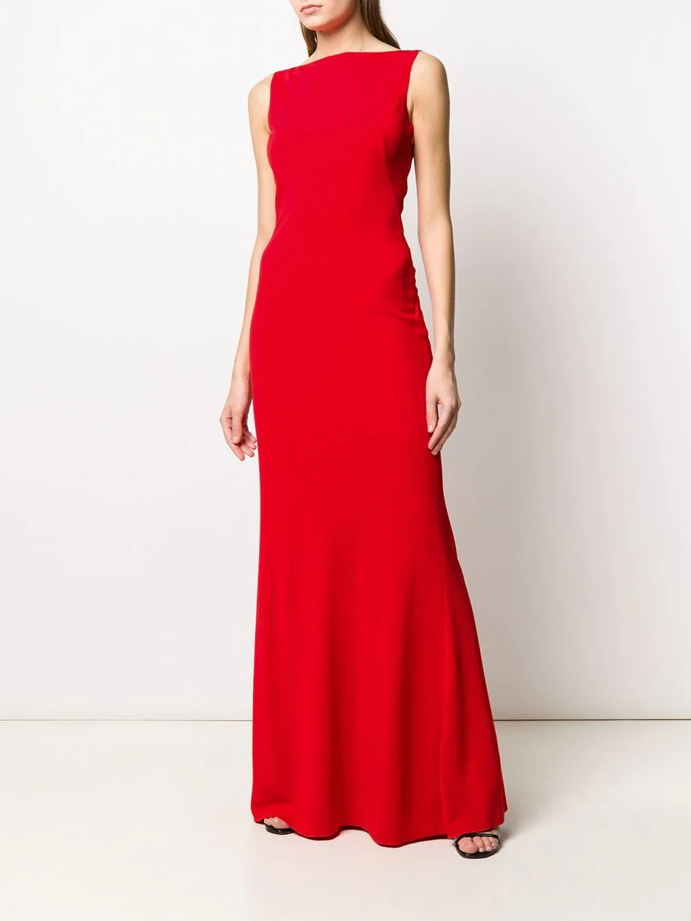 slash neck evening dress - 4